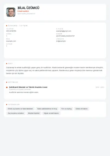 Kuaför Cv Örnekleri cv indir